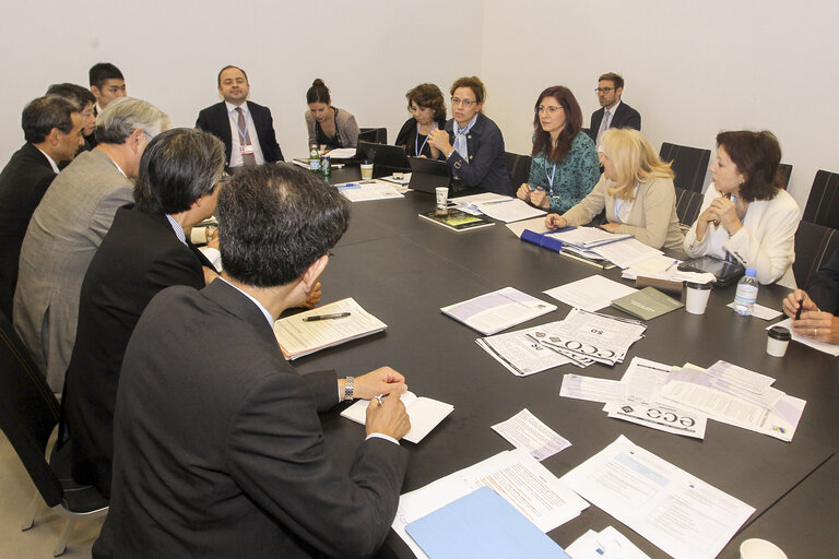 Foto 3: A general view of  meeting  European Parliament Delegation with climate-friendly technologies during the United Nations Climate Change conference in Doha, Qatar, Tuesday, Dec.4, 2012.