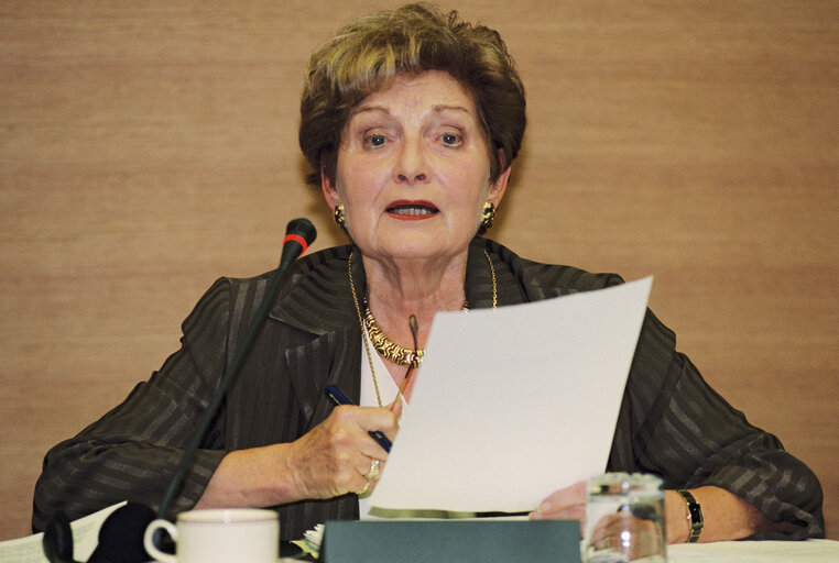 The MEP Astrid LULLING during a meeting in Strasbourg in Strasbourg in October 1999.