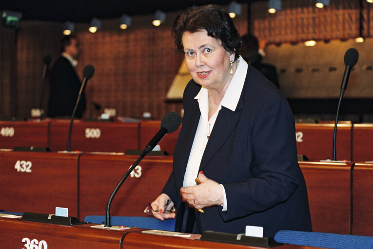 MEP Ritva Tellervo LAURILA speaks in plenary session in Strasbourg