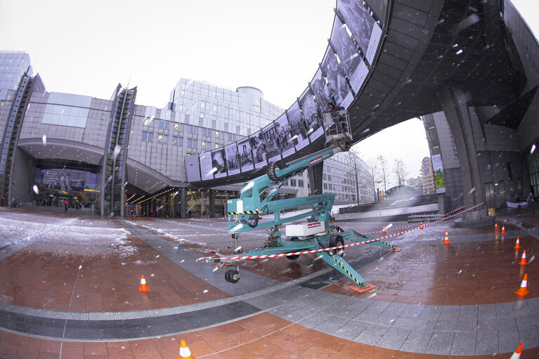 Nobel Peace Prize ceremony: broadcast set up at EP in Brussels