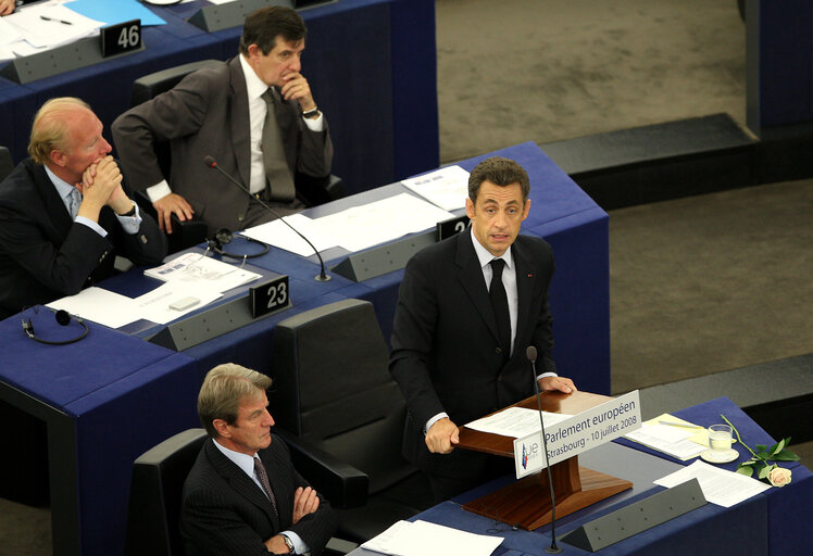 Formal sitting during the visit of  the President of France to the EP.