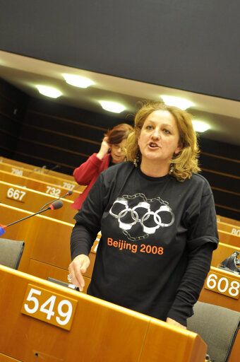 Fotografie 21: Extraordinary plenary session of the EP in Brussels, on the situation in Tibet.