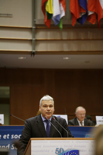 Formal sitting of the European Economic and Social Committee (EESC) for its 50th anniversary in presence of EP President and EC President