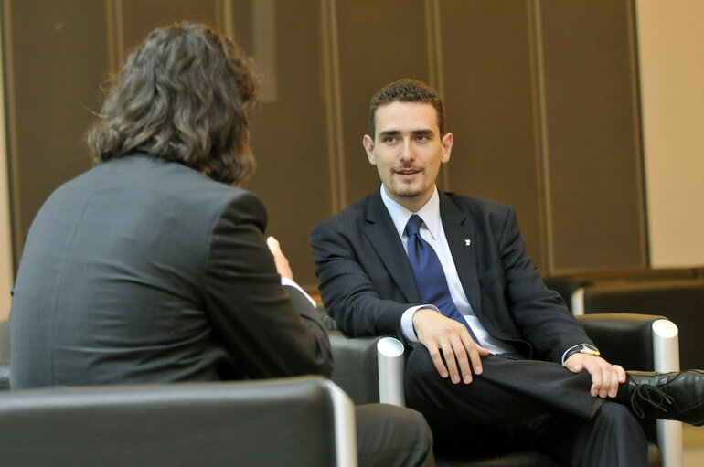 Photo 6: Interview with MEP Magor Imre CSIBI at the EP in Brussels.