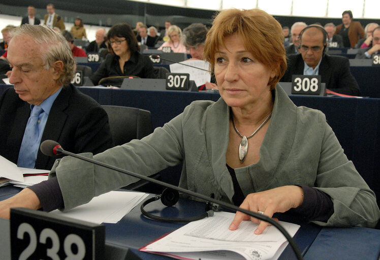 Fotografija 1: Christa PRETS MEP in plenary session in Strasbourg.