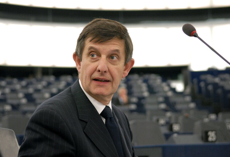 Fotagrafa 1: The French State Secretary for European Affairs at the Plenary Session in Strasbourg.