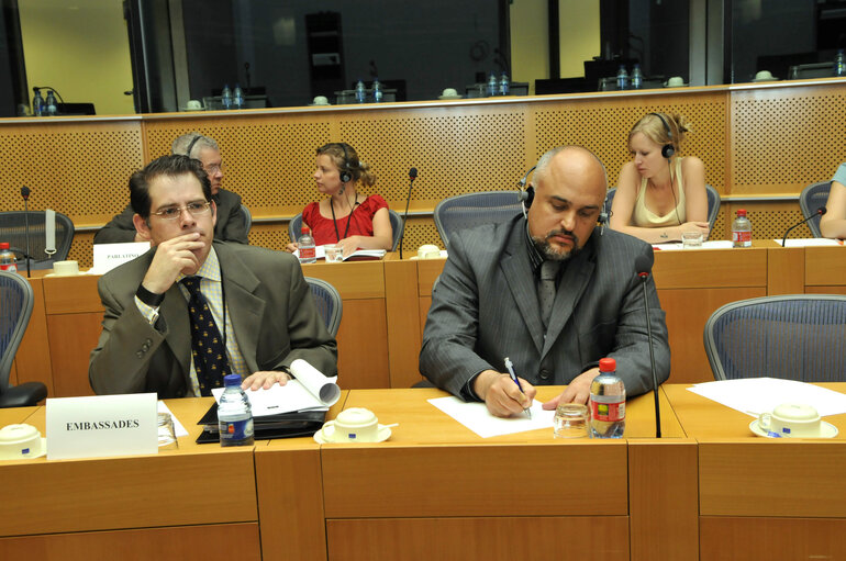 Visit of a delegation of the Bolivian Senat to the EP in Brussels.