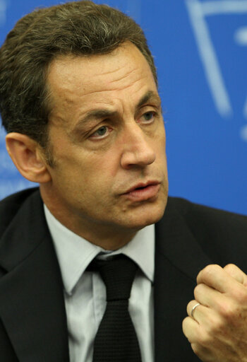 Fotografie 21: Press conference following the visit of the President of France to the EP.