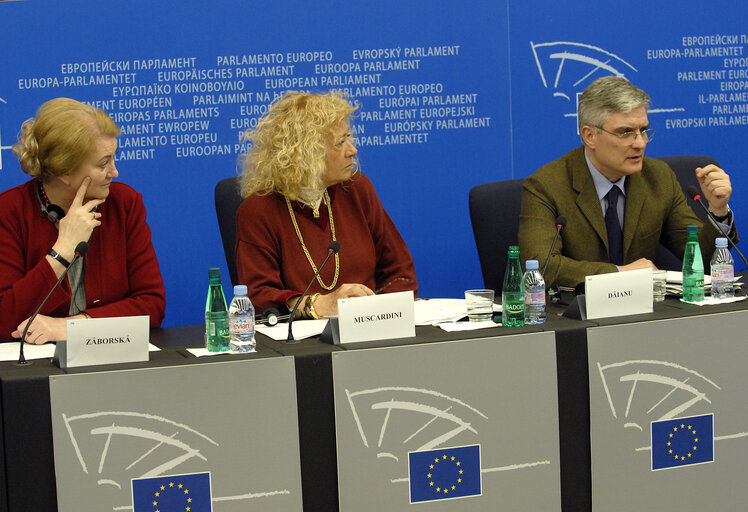 Press conference on a new European legislation against paedophilia.