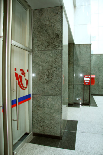 Mail box and post office at the EP in Brussels.