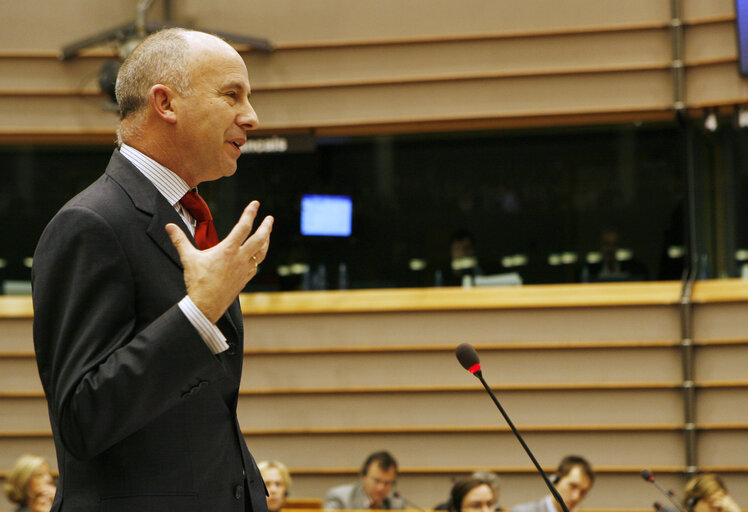 MEP Jose Javier POMES RUIZ speaks during a plenary session in Brussels