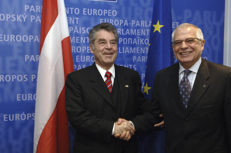 Fotó 6: Visit of the President of Austria to the EP in Strasbourg. Meeting with the EP President.