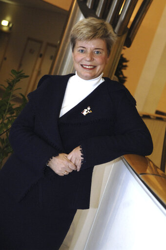 Foto 3: Portrait of MEP Inger SEGELSTROM in Brussels