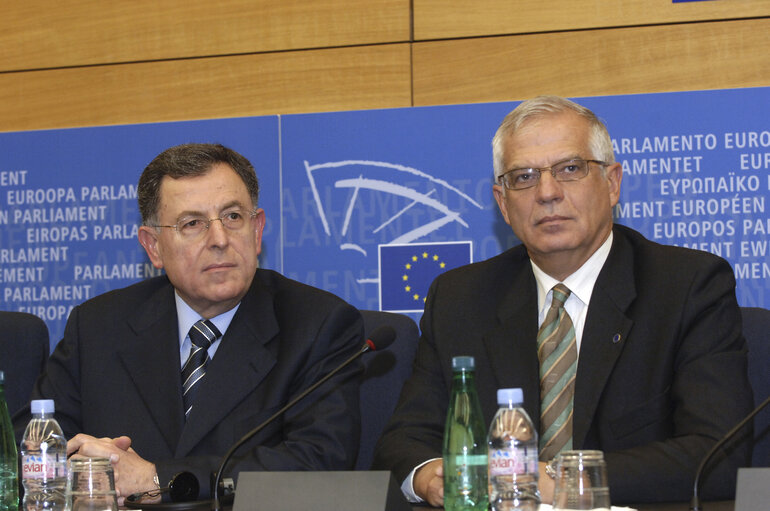 Press conference of EP President and Fouad SINIORA, Prime Minister of Lebanon, in Strasbourg