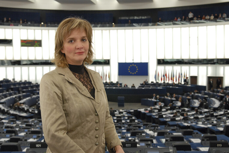 MEP Katalin LEVAI in the hemicycle in Strasbourg