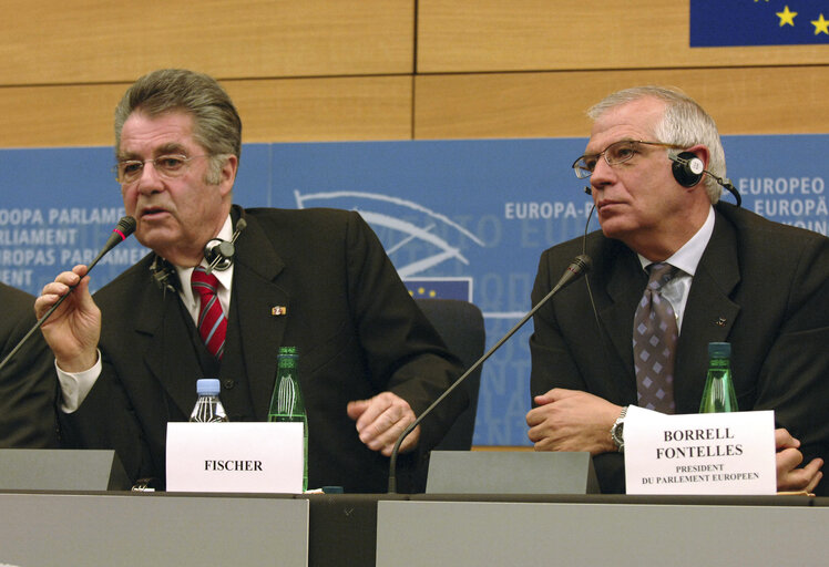 Fotó 2: Press conference following the visit of the President of Austria to the EP in Strasbourg