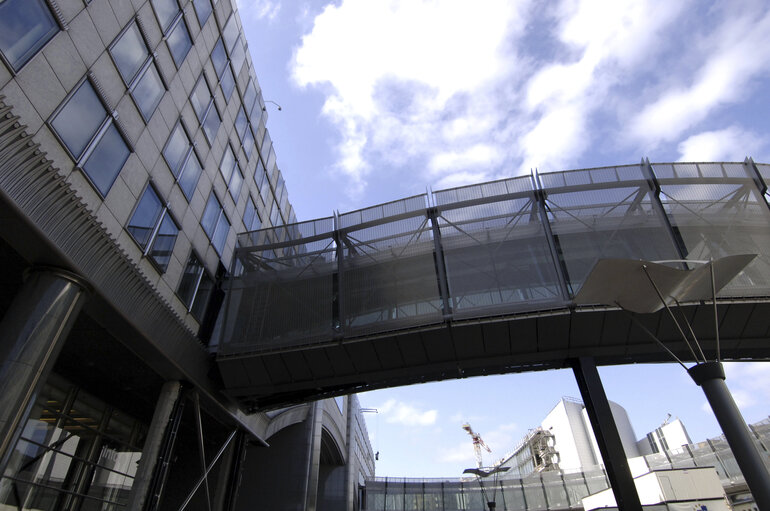 Ongoing construction works at the EP building in Brussels.