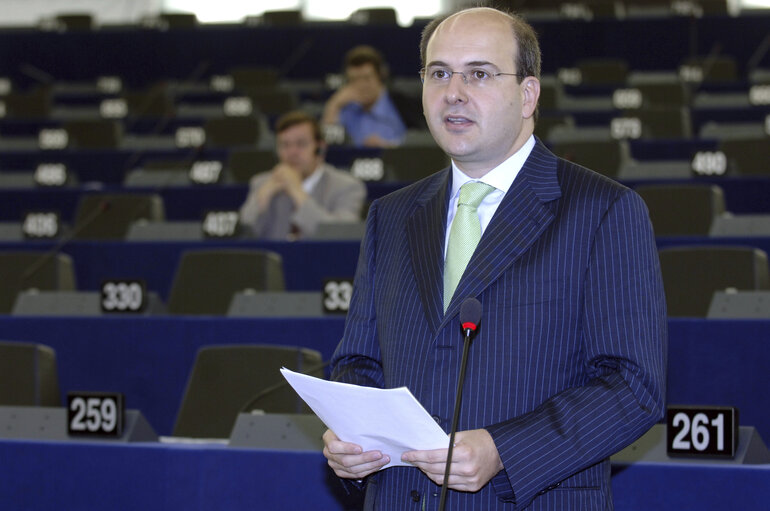 MEP Konstantinos HATZIDAKIS speaks in plenary session in Strasbourg