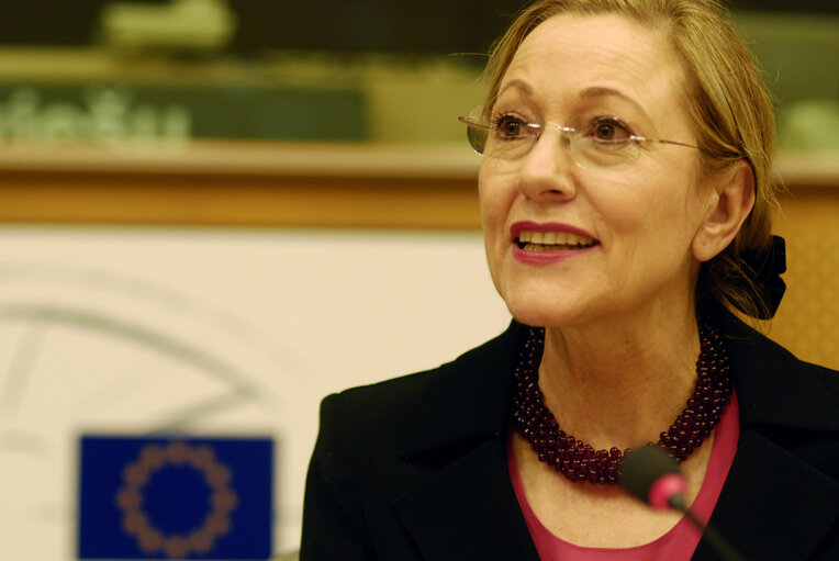 Nuotrauka 1: European Commissioner Benita FERRERO WALDNER attends a meeting in Brussels