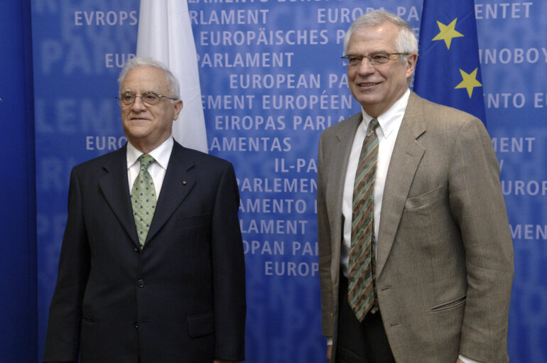 Fotogrāfija 3: Visit of the President of Malta to the EP in Strasbourg. Meeting with the EP President.