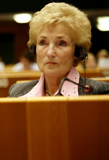 Fotografie 2: Erna HENNICOT-SCHOEPGES in a meeting at the EP in Brussels.