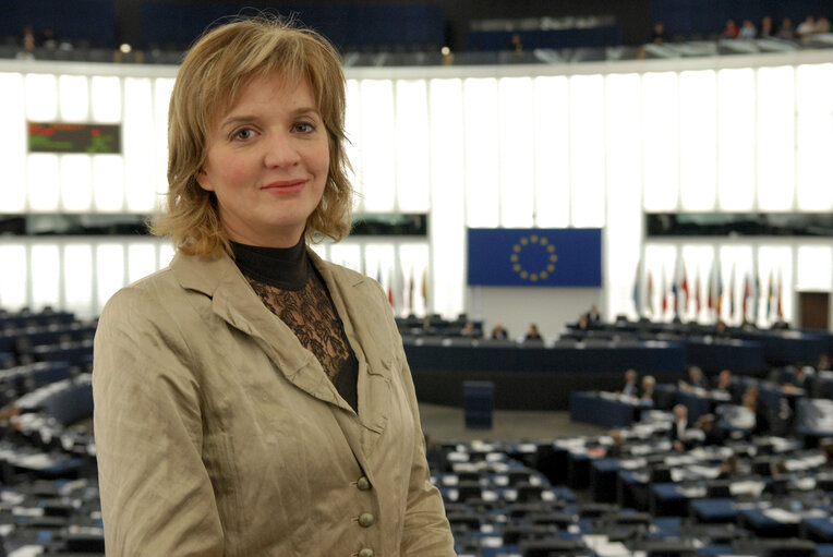 MEP Katalin LEVAI in the hemicycle in Strasbourg