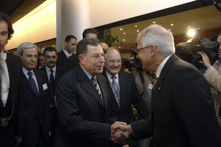 Fotografija 1: EP President receives Fouad SINIORA, Prime Minister of Lebanon, in Strasbourg