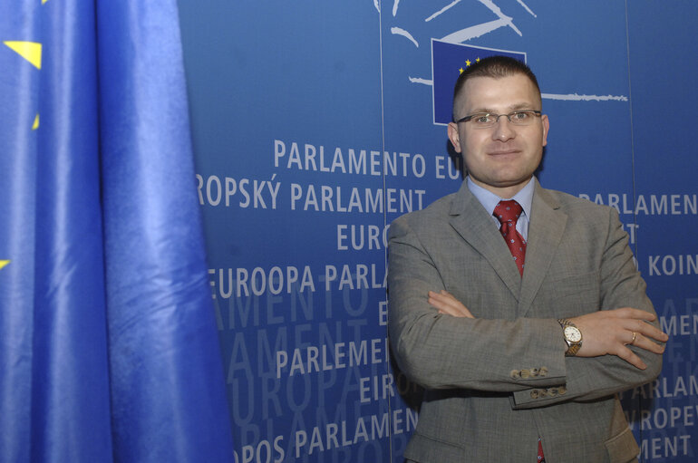 Portrait of MEP Boguslaw ROGALSKI in Brussels