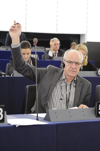 Fotogrāfija 2: Olle LUDVIGSSON votes at the plenary session in Strasbourg