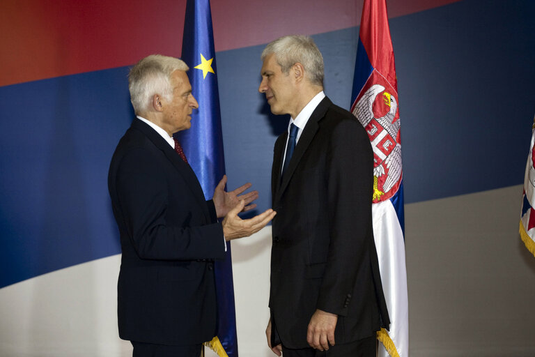 Fotografija 9: Jerzy Buzek, on the left with Boris Tadic, President of the Republic of Serbia