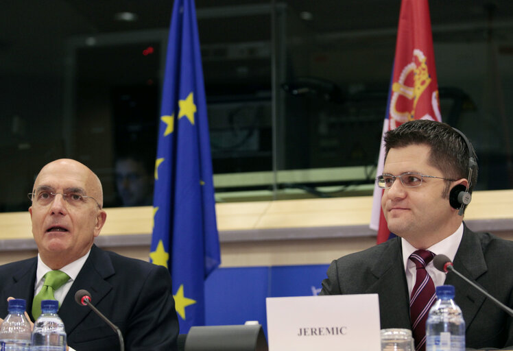 Photo 6 : Committee on Foreign Affairs   Discussion with Vuk JEREMIC, Minister of Foreign Affairs of the Republic of Serbia