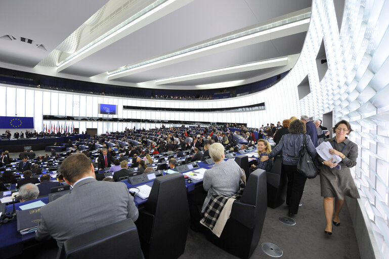 Photo 32 : Illustration - Hemicycle in Strasbourg, during a plenary  session