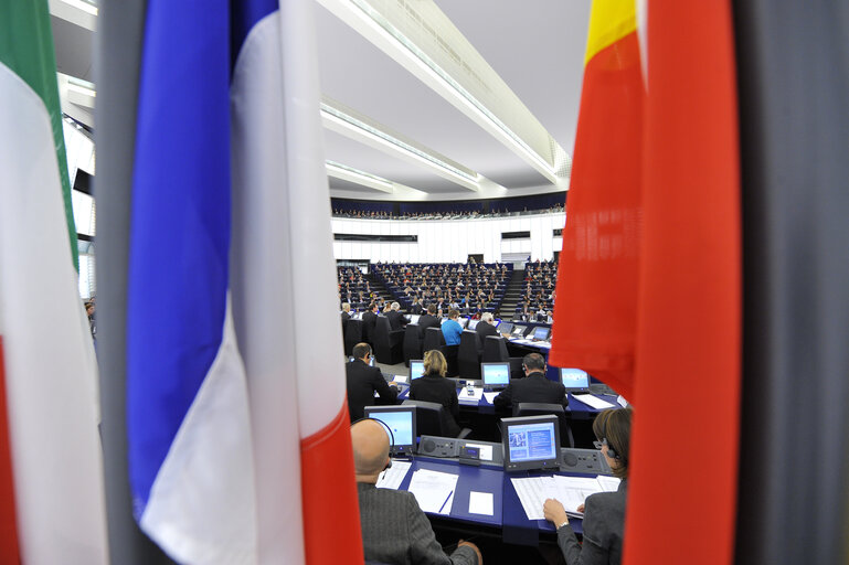 Φωτογραφία 25: Illustration - Hemicycle in Strasbourg, during a plenary  session