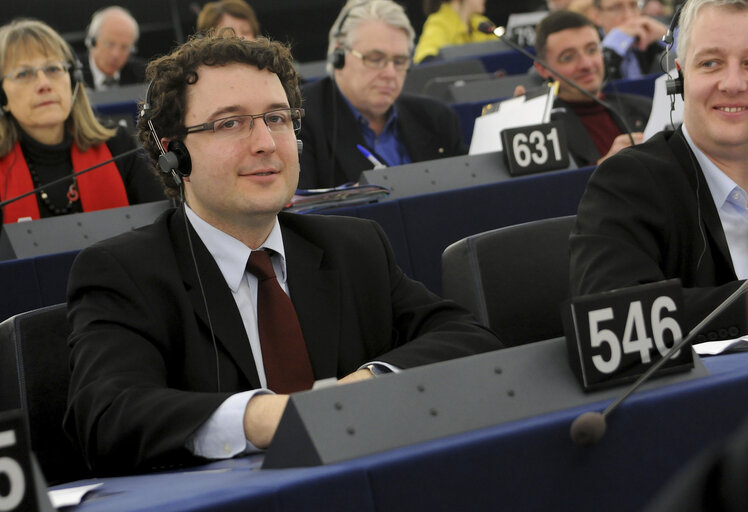 Marti GRAU i SEGU MEP in Plenary Session in Strasbourg.