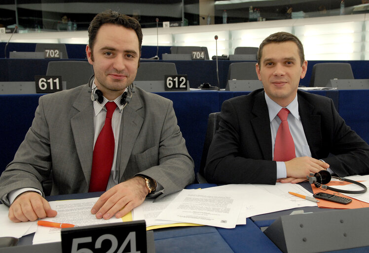 Alexandru NAZARE and Rares Lucian NICULESCU in Plenary Session in Strasbourg