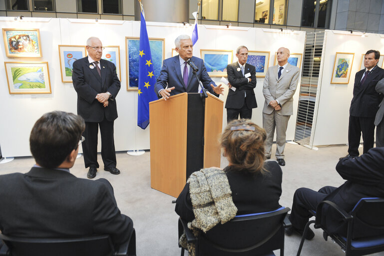 Foto 3: Exhibition gilad SHALIT with EP President and Speaker of the Knesset