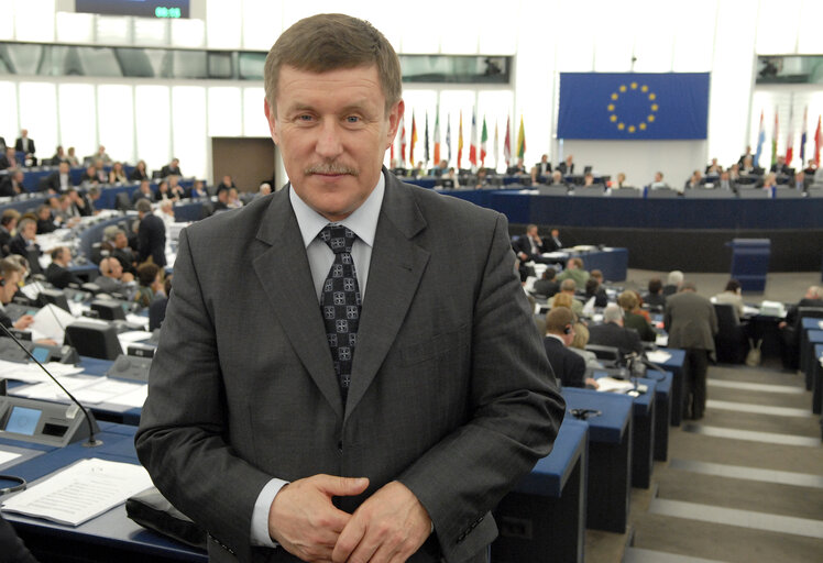 Zbigniew Krzysztof KUZMIUK MEP in plenary session in Strasbourg.