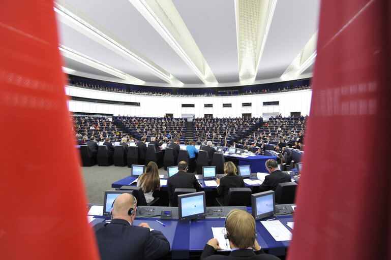 Fotografija 24: Illustration - Hemicycle in Strasbourg, during a plenary  session