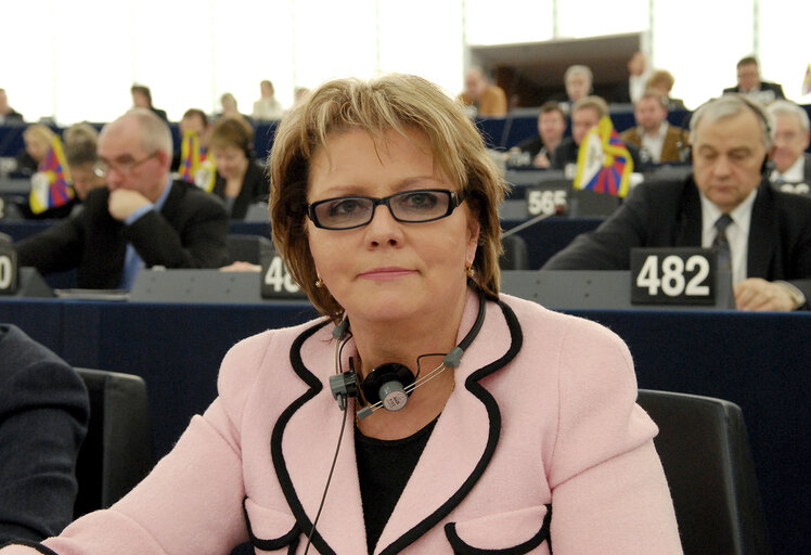 Foto 2: Siiri OVIIR MEP in plenary session in Strasbourg.