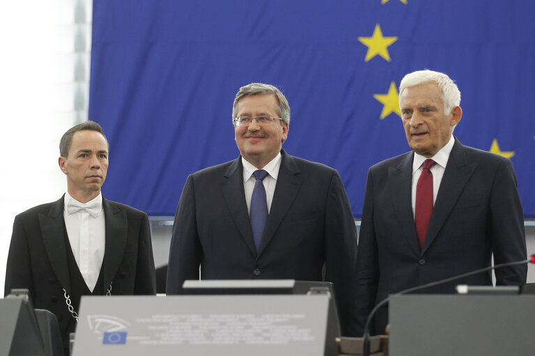 Fotografie 11: Solemn session during the official visit by Bronislaw Komorowski, President of the Republic of Poland, to the European Parliament in Strasbourg