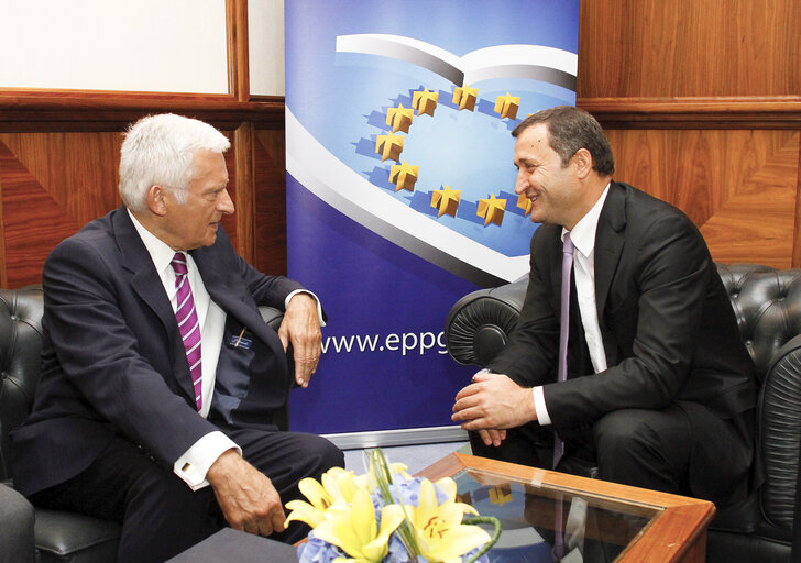 Photo 11: European Parliament President Jerzy Buzek /L/ meeting with Vladimir Filat, Prime Minister of the Republik of Moldova during the meeting of the EPP Group Bureau in Wroclaw