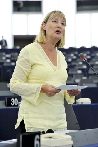 Valokuva 3: Hemicycle during the Plenary Session in Strasbourg - Week 27 - Modification of the Act concerning the election of the Members of the European Parliament