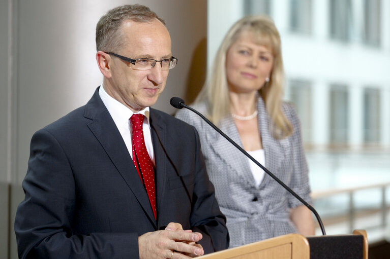 Fotografia 11: Opening ceremony - rotating exhibition of works on the occasion of the Polish Presidency of the EU