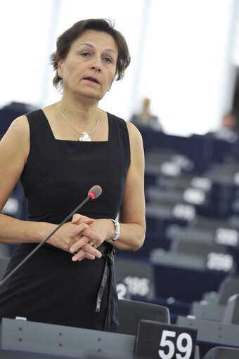 Valokuva 16: Hemicycle during the Plenary Session in Strasbourg - Week 27 - Modification of the Act concerning the election of the Members of the European Parliament