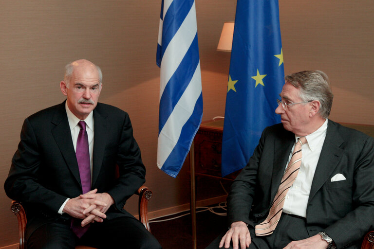 Foto 4: Rencontre entre KLINZ et PAPANDREOU, PE, Bruxelles