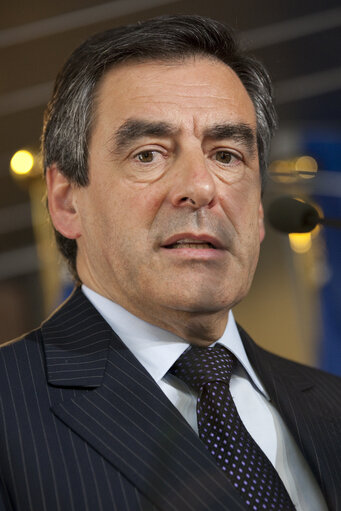 French Prime Minister Francois Fillon visits the EP in Strasbourg
