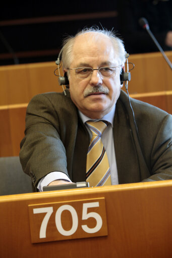 MEP in the hemicycle in Strasbourg