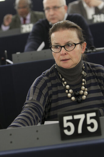 Suriet 6: Danuta JAZLOWIECKA MEP in the Hemicycle in Strasbourg - week 51