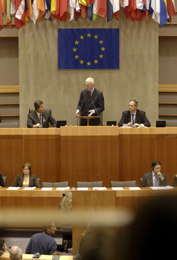 Plenary session in Brussels - Formal sitting : Georgi PARVANOV, President of Bulgaria