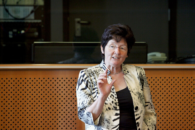 Fotografi 7: MEP Elisabeth Jeggle receives German experts